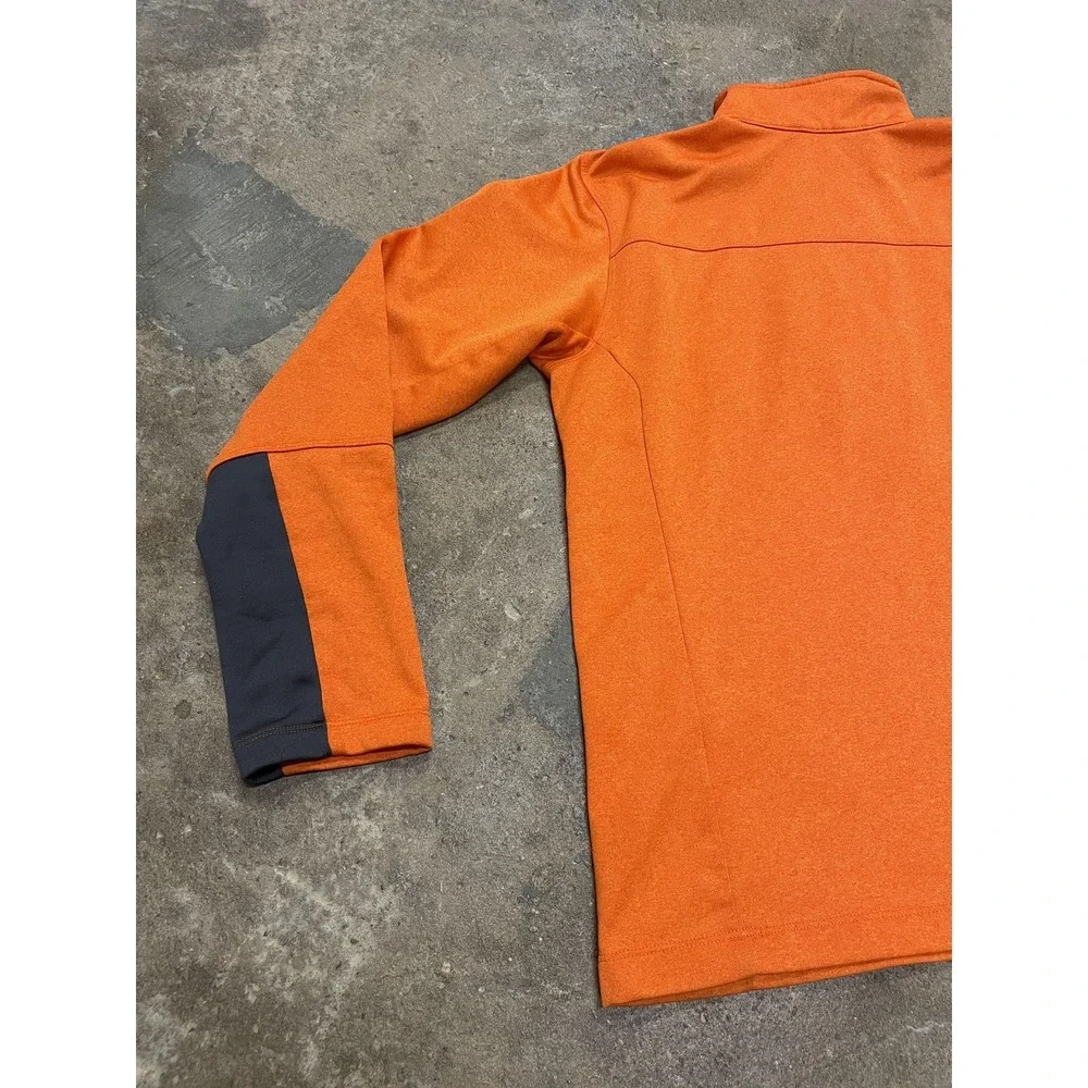 The‎ North Face Pullover Mens Medium Orange 1/4 Zip Fleece Mock Neck Hiking